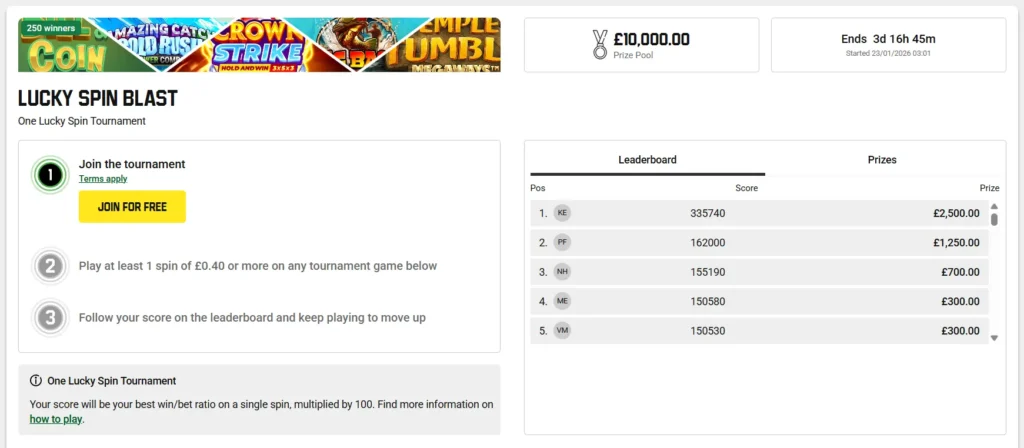 Lucky Spin Blast at Unibet UK